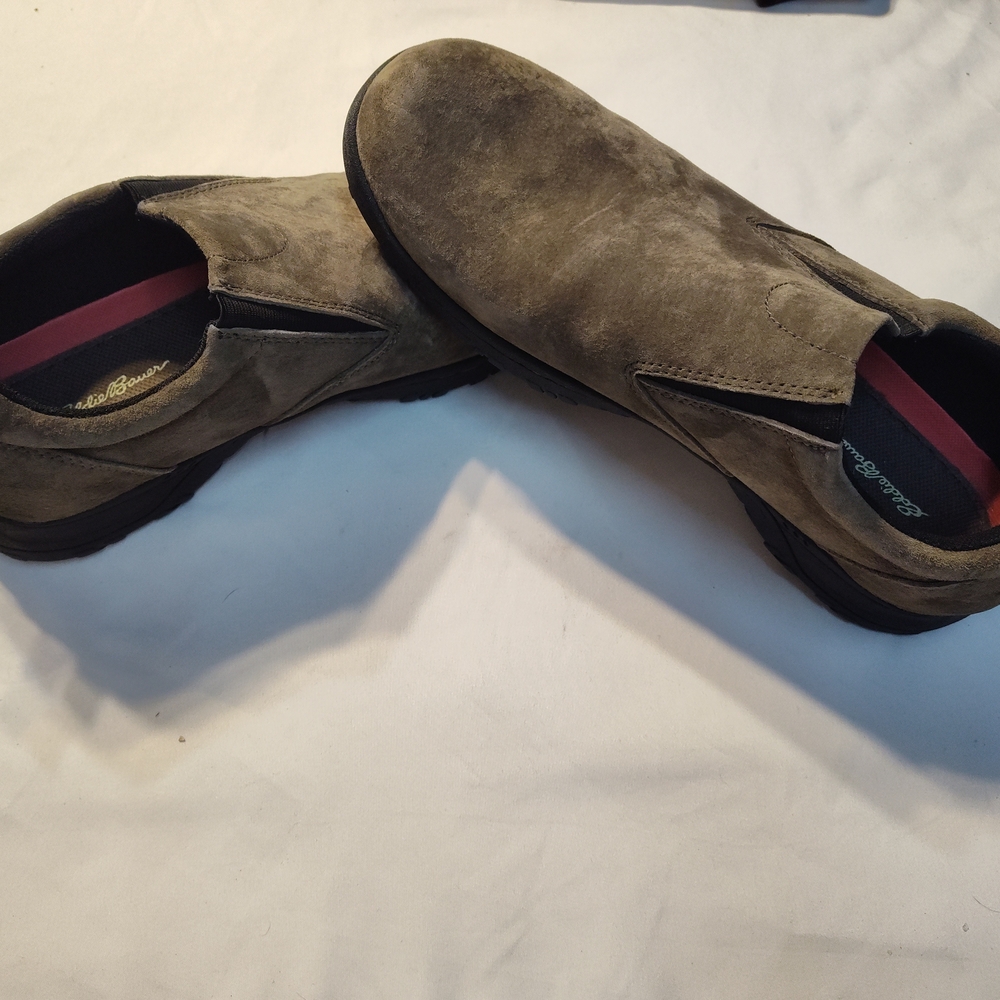 Eddie Bauer Men's Khaki Suede Slip-Ons